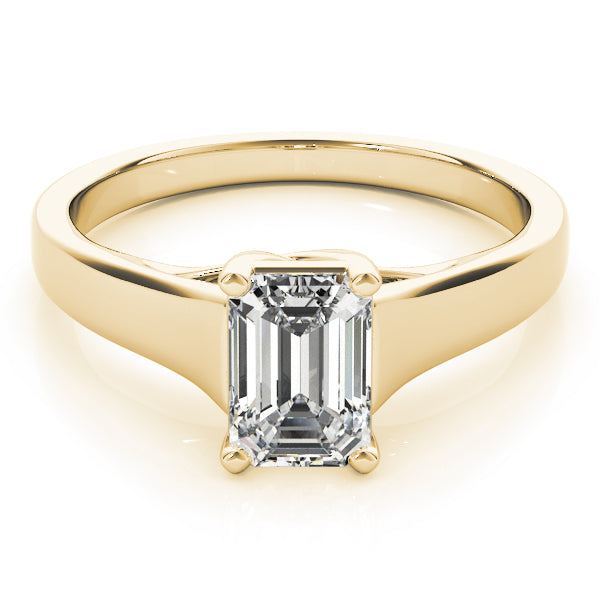 Evelyn Emerald Diamond Solitaire Engagement Ring-VIRABYANI